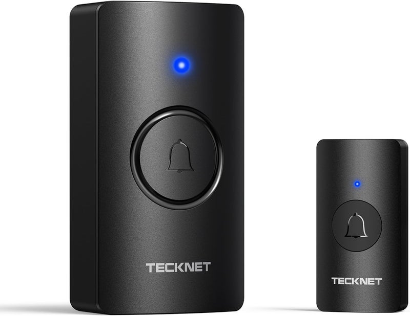 TECKNET Wireless Doorbell 1312FT, IP67 Waterproof Classroom Doorbell Battery-Powered Door Bell, 60 Chimes 5-Level Volume, 4.5-year Battery Life, Electric Doorbells No Plug-in Required for Home - Image 1